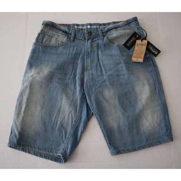 Buffalo David Bitton Men’s Sz 34 Light Blue Evan-X Denim Jean Shorts - Picture 1 of 8